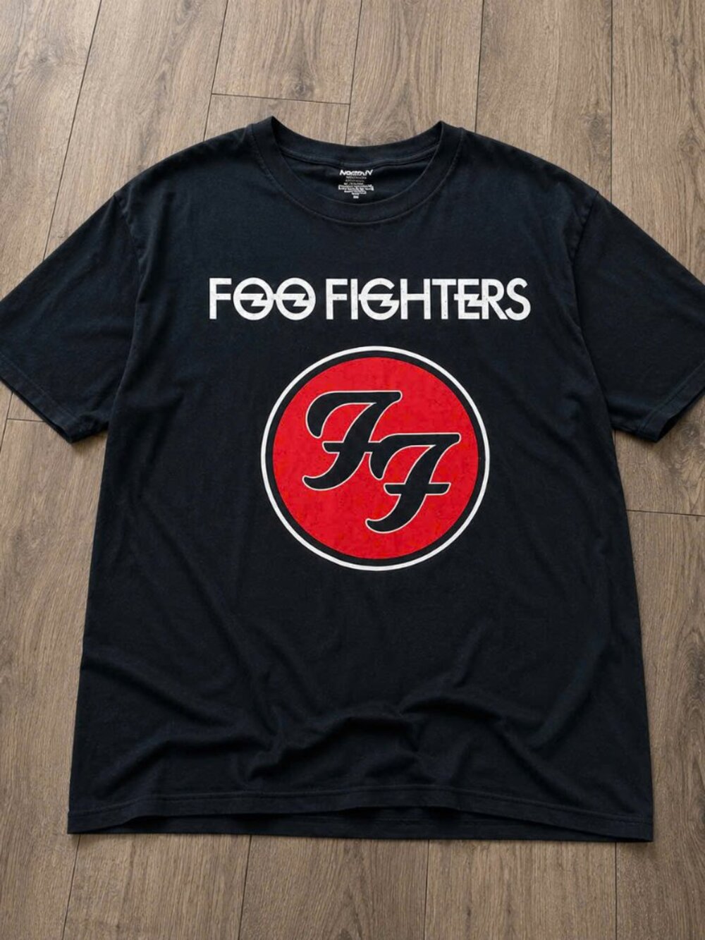 Foo Fighters Red Circle FF Logo Graphic Concert T-Shirt Black